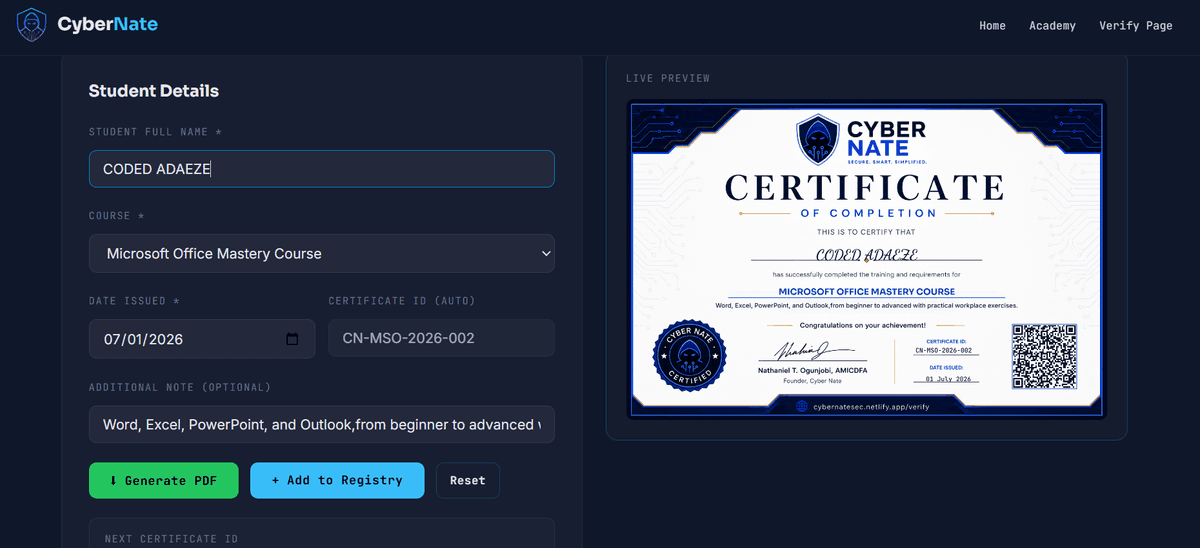 Certificate Generator & Verify